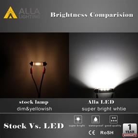 img 2 attached to Alla Lighting 41MM/42MM 211-2 578 CANBUS LED Bulbs: Brilliant 6000K Xenon White Festoon Interior Lights for Map, Dome, Trunk, Step Courtesy – Upgrade to 212-2 569 6413, 3030 SMD Technology Ensures Long-Lasting Brightness