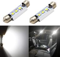 alla lighting 41mm/42mm 211-2 578 canbus led bulbs: brilliant 6000k xenon white festoon interior lights for map, dome, trunk, step courtesy – upgrade to 212-2 569 6413, 3030 smd technology ensures long-lasting brightness logo