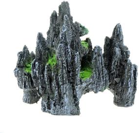 img 2 attached to 🏞️ Saim Mountain View Aquarium Ornament: Enhance Your Underwater Environment with a Tree House Cave Bridge Fish Tank Decoration