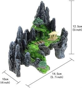 img 3 attached to 🏞️ Saim Mountain View Aquarium Ornament: Enhance Your Underwater Environment with a Tree House Cave Bridge Fish Tank Decoration