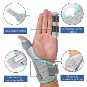 img 3 attached to 👍 Simnoble Thumb Stabilizer Brace + 2 Trigger Finger Splint Set: Reversible Thumb & Wrist Support and Finger Straightener for Pain Relief, Arthritis, Tendonitis, Sprains, Carpal Tunnel - Enhance SEO