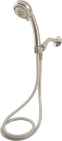 img 2 attached to 🚿 Ultimate Shower Experience: HydroSpin Fixed Shower Head with 6-Spray Settings in Brushed Nickel