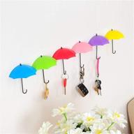 🌂 stylish and functional gbstore 6 pcs colorful umbrella wall rack with key hooks: small decorative home decor for hair pins and key organization логотип