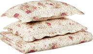 🌹 full/queen quilt set - greenland home antique rose: enhance your décor with an antique rose inspired design logo