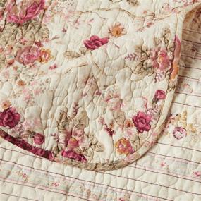 img 1 attached to 🌹 Full/Queen Quilt Set - Greenland Home Antique Rose: Enhance Your Décor with an Antique Rose Inspired Design