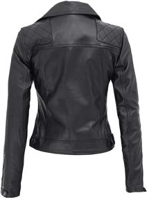 img 1 attached to 👩 Stylish Womens Black Leather Jacket - Authentic Lambskin Chocolate Brown Leather Jackets for Women