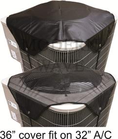 img 1 attached to 🌬️ Upgrade - Set of 2 Central Air Conditioner Covers for Outside Units 36 x 36 - Premium Universal Mesh and Winter Waterproof Outdoor AC Defender (36" x 36")