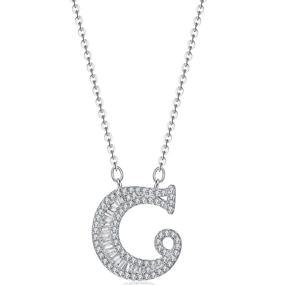 img 4 attached to AMIREUX Initial Necklace Valentines Zirconia