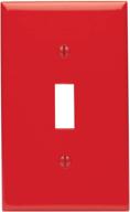 🔴 leviton 80701-r 1-gang toggle device switch wallplate, standard size, nylon thermoplastic, device mount, red logo