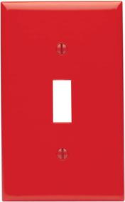 img 1 attached to 🔴 Leviton 80701-R 1-Gang Toggle Device Switch Wallplate, Standard Size, Nylon Thermoplastic, Device Mount, Red
