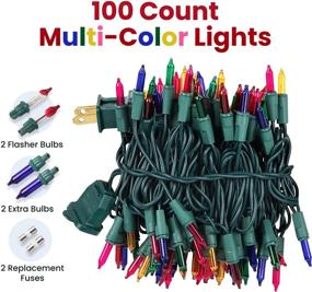 img 3 attached to 🎄 Prextex Christmas Lights: Vibrant Multi-Color String Light Set for Indoor & Outdoor Decorations (100 Count)