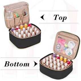 img 3 attached to 💅 LUXJA Detachable 2 Layers Nail Polish Organizer: Stylish Black Case with 40-Bottle Capacity and Tools Storage Pockets (Patented Design)