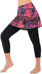 img 3 attached to 🎾 ANIVIVO Women's Tennis Skirted Leggings: Stylish Capris Yoga Leggings with Pockets and Skirts - Perfect for Tennis and Yoga Apparel