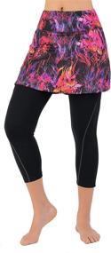 img 2 attached to 🎾 ANIVIVO Women's Tennis Skirted Leggings: Stylish Capris Yoga Leggings with Pockets and Skirts - Perfect for Tennis and Yoga Apparel