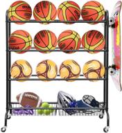 🏀 luding rolling basketball three layer organizer: top-notch storage solution for sports gear logo