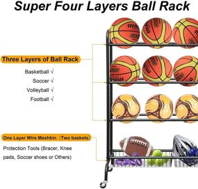 img 3 attached to 🏀 LUDING Rolling Basketball Three Layer Organizer: Top-notch Storage Solution for Sports Gear