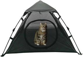 img 4 attached to 🐱 SUAY Portable Pop Up Cat Tents Enclosure - Large House for Outdoor Patio & Indoor Use | Ideal for Cats, Puppies, Rabbits, Small Animals | Quick Open with option to Connect to Tunnels