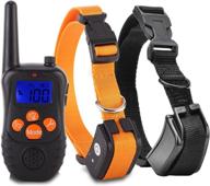 igingko dog training collar: 1000ft range, no harm shock with remote - waterproof, rechargeable for 2 dogs, orange logo