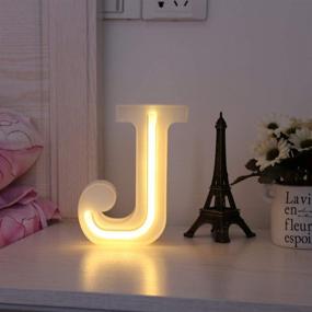 img 2 attached to 🔠 QiaoFei Light-Up Marquee Letters Neon Signs - Wall/Table Decor for Home Bar, Christmas, Birthday, Valentine's Day - Warm White Letters (J)