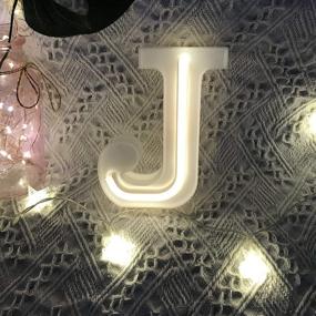 img 3 attached to 🔠 QiaoFei Light-Up Marquee Letters Neon Signs - Wall/Table Decor for Home Bar, Christmas, Birthday, Valentine's Day - Warm White Letters (J)