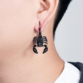 img 1 attached to PUNKYOUTH Gothic Scorpion Shaped Earrings Stretched