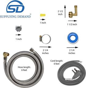 img 3 attached to Universal Dishwasher Install Kit 6572 🔌 - 6ft Stainless Hose & Power Cable Combo