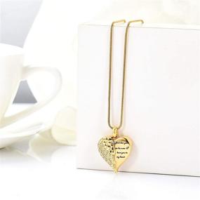 img 3 attached to ❤️ Wing Heart Urn Necklace Cremation Jewelry for Ashes Pendant - Memorial Lockets with Always in My Heart Engraving, Keepsake Funeral Urns for Men and Women