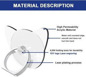 img 1 attached to 📱 YDY 4 Пакета Держатель Кольца для Сотового Телефона: Прозрачный Палец Кикстенд для 360° Вращения на Смартфоне - 4 Серебряных (2 Круглых + 2 Квадратных) (Мрамор)