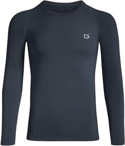 img 4 attached to 🧊 Youth Cold Gear Compression Fleece Thermal Long Sleeve Undershirts for Boys