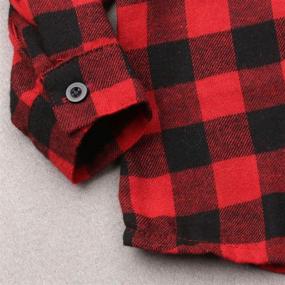 img 1 attached to Flannel Boys' Clothing and Tops with 👕 Little Letters Sleeve Button Detail – Tees & Shirts