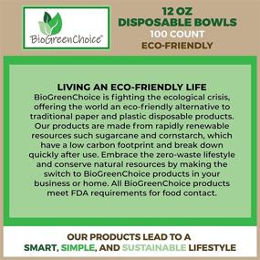 img 1 attached to BioGreenChoice Eco-Friendly 12 oz. Paper Bowls [100 Count] - Bagasse/Natural Sugarcane Disposable Soup Bowl, Heavy-Duty & Microwave Safe - Perfect for Chili & Soup