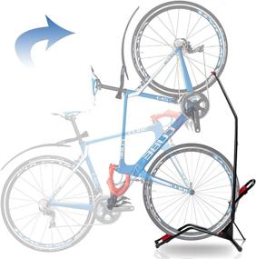 img 4 attached to 🚴 Begona Vertical Bike Rack Space-Saving Stand: Freestanding & No-Damage Wall Mount for Apartment Garage, Adjustable Upright Indoor Bike Storage for 20''-27'' Mountain/Kid/Road Bikes