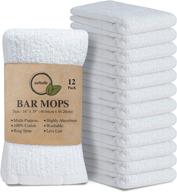 softolle kitchen towels, 12-pack bar mop towels - 16x19 inches - 100% cotton white - super absorbent bar towels for home, kitchen, and bar cleaning (white) logo