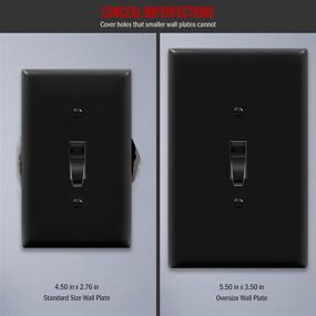 img 3 attached to Enerlites Jumbo Toggle Light Switch Wall Plate - 10 Pack, Black, Gloss Finish, Unbreakable Polycarbonate, Oversized 1-Gang 5.5" x 3.5