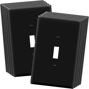 img 4 attached to Enerlites Jumbo Toggle Light Switch Wall Plate - 10 Pack, Black, Gloss Finish, Unbreakable Polycarbonate, Oversized 1-Gang 5.5" x 3.5