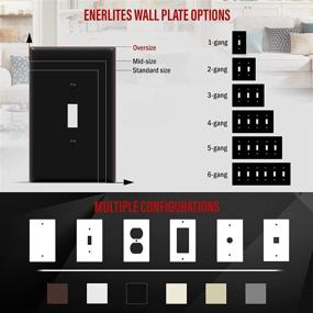 img 2 attached to Enerlites Jumbo Toggle Light Switch Wall Plate - 10 Pack, Black, Gloss Finish, Unbreakable Polycarbonate, Oversized 1-Gang 5.5" x 3.5