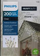 💡 philips heavy duty 200ct. icicle string lights - clear bulbs white wire: enhance your décor with dazzling illumination logo