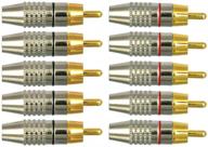 high-quality cess rca plug solder 🔌 gold audio video cable connector (10 pack) logo