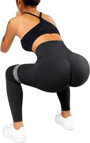 img 1 attached to 👖 RXRXCOCO High Waist Tummy Control Leggings for Women - Ruched Butt Lift Yoga Pants for Workout and Tights