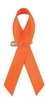 🧡 50 pcs pre-formed orange satin awareness ribbons by zosenda - fabric ribbons with safety pins (already attached) logo