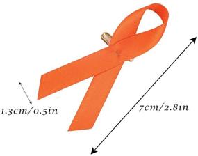 img 3 attached to 🧡 50 Pcs Pre-Formed Orange Satin Awareness Ribbons by Zosenda - Fabric Ribbons with Safety Pins (Already Attached)