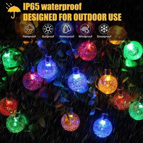 img 2 attached to 🌞 Multicolor Solar String Lights, Waterproof 30 LED Crystal Globe Solar String Lights for Outdoor, Garden, Yard, Party, Wedding, Christmas Decor - 8 Modes, Solar Powered Patio Lights