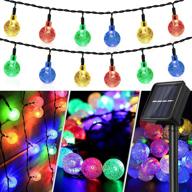 🌞 multicolor solar string lights, waterproof 30 led crystal globe solar string lights for outdoor, garden, yard, party, wedding, christmas decor - 8 modes, solar powered patio lights логотип