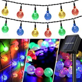 img 4 attached to 🌞 Multicolor Solar String Lights, Waterproof 30 LED Crystal Globe Solar String Lights for Outdoor, Garden, Yard, Party, Wedding, Christmas Decor - 8 Modes, Solar Powered Patio Lights