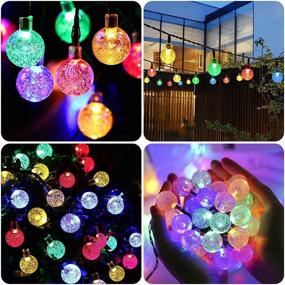 img 3 attached to 🌞 Multicolor Solar String Lights, Waterproof 30 LED Crystal Globe Solar String Lights for Outdoor, Garden, Yard, Party, Wedding, Christmas Decor - 8 Modes, Solar Powered Patio Lights