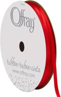 🎀 offray double face satin craft ribbon: 1/8-inch x 24-feet, red - premium quality for versatile diy projects logo