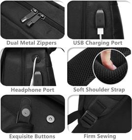 img 1 attached to HFSX Vintage Laptop Backpack with USB Charging Port - Fits 15.6 inch Notebook: Bookbag for Men and Women, College Backpack, Travel Bookbag