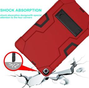 img 3 attached to 📱 Cantis Galaxy Tab A 10.1 Case 2019: Heavy Duty Shockproof Rugged Case for Samsung Galaxy Tab A 10.1 Inch 2019 Release (red+Black)