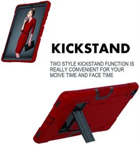 img 4 attached to 📱 Чехол Cantis Galaxy Tab A 10.1 2019: Прочный ударопрочный чехол для Samsung Galaxy Tab A 10.1 дюйма 2019 года (красный+черный)