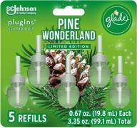 🌲 glade plugins refills pine wonderland: scented essential oils for home and bathroom, 5-pack 3.35 fl oz logo